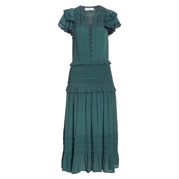 Sea New York Cecile Smocked Midi Dress size 8 - Picture 5 of 7